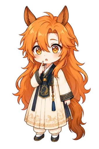 A Fire Horse child in a hanbok