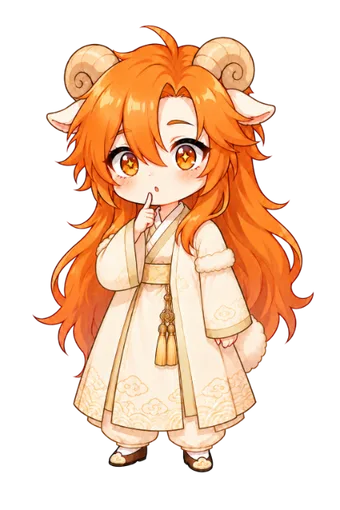A Fire Goat child in a hanbok